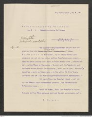 Nachlass Franz Steindachner, Brief von Ferdinand Strohschneider an Franz Steindachner (12.08.1907), Inv.Nr. 523.01, Seite 1